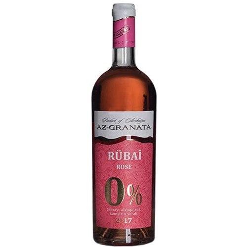 Вино виноградное Az-Granata RUBAI ROSE розовое полусладкое, 0% (б/а), 0.75л (TVZ4760081508944)