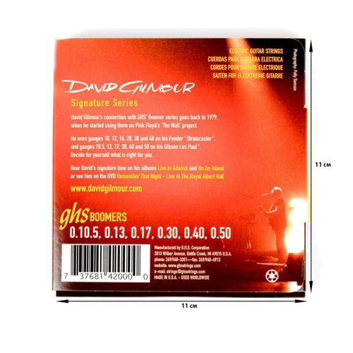 Струна для гітар Набір струн для електрогітари GHS Strings Boomers David Gilmour Red Signature: Тип Комплект струн