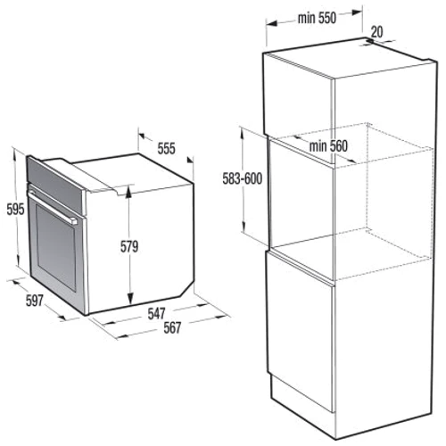 Духовой шкаф электрический Gorenje BO735E301X: Объем, л 71