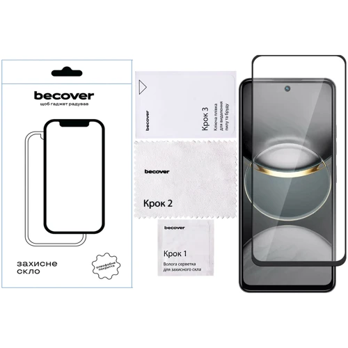BeCover Tempered Glass Black for Tecno Spark 30 Pro (KL7) (713080)
