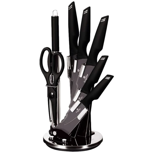 Набір кухонних ножів Berlinger Haus Black Silver Collection 8 предметів (BH 2693)