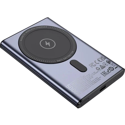 Зовнішній акумулятор Hoco Power Bank 5000mAh Q32 Bird Wireless Magnetic 20W Metal Gray