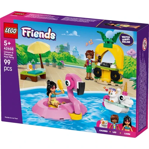 Конструктор LEGO Friends Вечеринка единорога и фламинго у бассейна (42658)