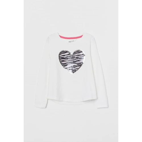 Лонгслив H&M 1512-7396790 110-116 см белый