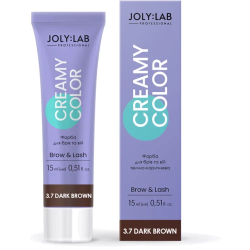 JolyLab Creamy Color Фарба для брів та вій темно-коричнева 15 ml