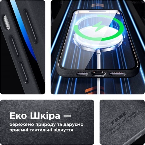 Чехол для iPhone ArmorStandart FAKE Leather Case Black for iPhone 13 Pro Max (ARM61378): Цвет черный