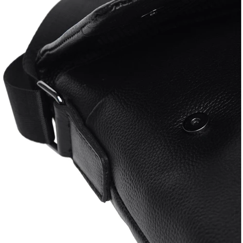 Мужская сумка планшет Borsa Leather черная (K18146-black): Тип ручки Плечевой ремень, Без ручки