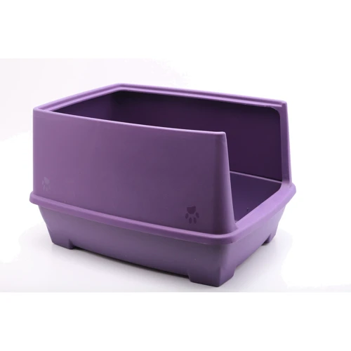 Туалет с высокими бортами Wow Pets для котов 49.5х38х14 см фиолетовый (0188)