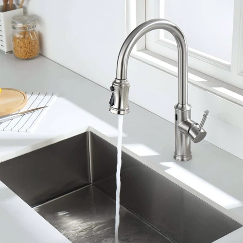 Смеситель для кухни Lefton Automatic Sensor & Pull-Down Kitchen Faucet - KF2210 Brushed Nickel: Назначение Для кухни