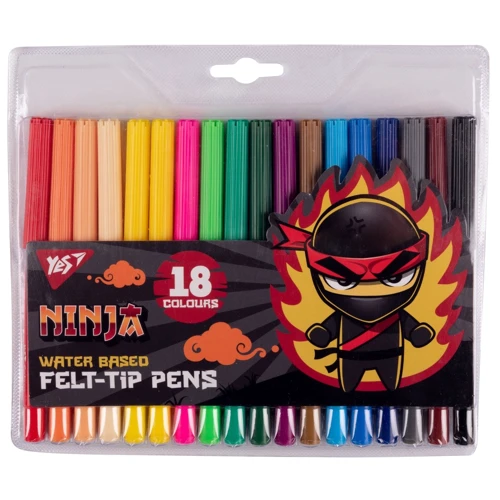 Фломастери YES Ninja 18 кольорів (650532)