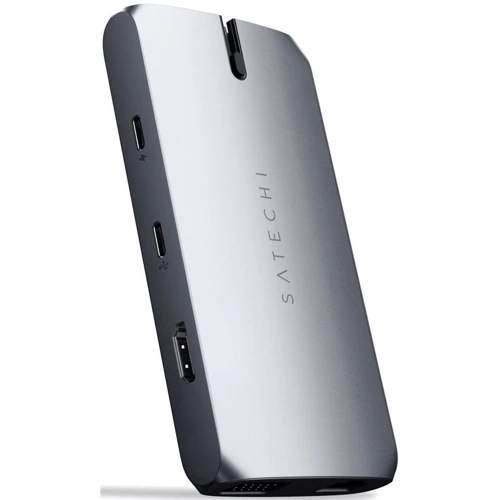 Адаптер Satechi Adapter USB-C to USB-C + HDMI + VGA + 2xUSB3.0 + SD + RJ45 Space Grey (ST-UCMBAM)