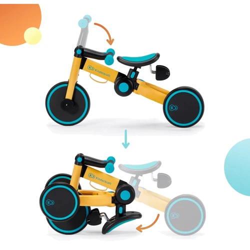 Трехколесный велосипед беговел  3 в 1 Kinderkraft 4TRIKE Primrose Yellow (KR4TRI00YEL0000): Рекомендуемый возраст от 1 года