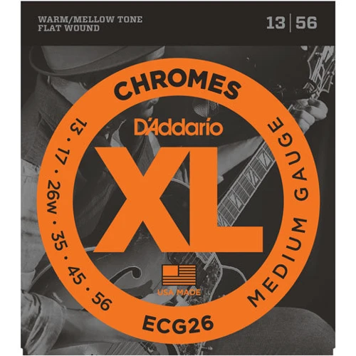Струна для гитар Струны D`ADDARIO ECG26 XL XL CHROMES MEDIUM (13-56)