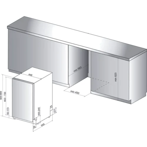 Встраиваемая посудомоечная машина Hotpoint-Ariston HSIO 3O23 WFE: Вместимость (комплектов) 10