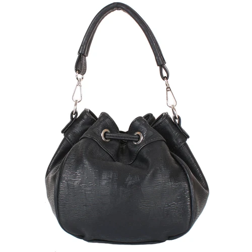 Женская сумка бакет-бэг Laskara черная (LK10195-black): Материал Искусственная кожа