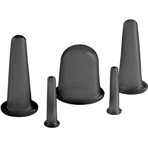 Массажер 4FIZJO Вакуумные массажные банки силиконовые для тела (китайские/атницелюлитные банки) 5 шт Black (P-5907739314949)