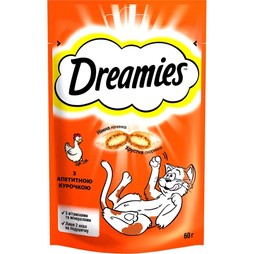 Лакомства Dreamies Chicken для кошек с курицей 6х60г (4008429037894): Вид Снеки