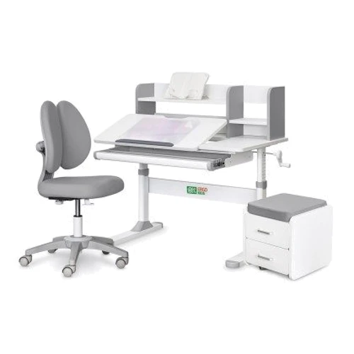 Комплект L ErgoKids TH-330 Grey парта + кресло + тумба (TH-330 + Y-412 Lite + BD C3_GREY)