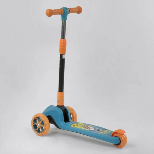 Самокат дитячий триколісний Best Scooter з світяться колесами PU, дисками і складним кермом Blue / Orange (87731): Максимальне допустиме навантаження, кг 60