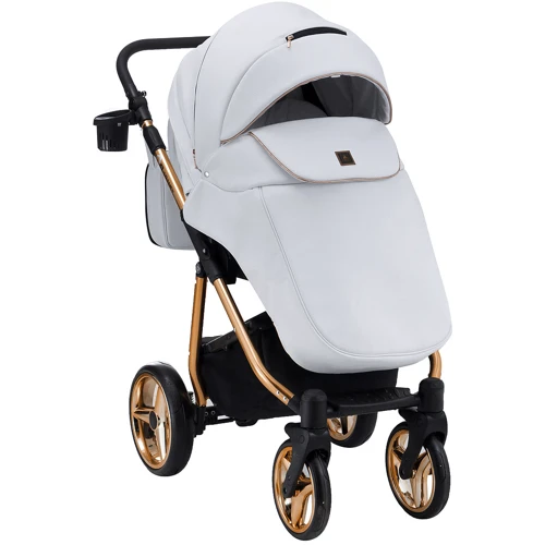 Коляска 2 в 1 Adamex Barcelona Polar (Pink Gold) кожа 100% BR321 (624627): Пол ребенка мальчик, девочка