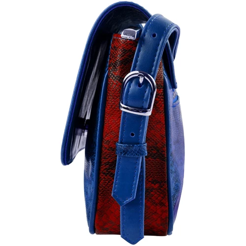 Женская сумка почтальонка Laskara синяя (LK-10245-blue-snake): Фактура Под змею, Матовая, Гладкая