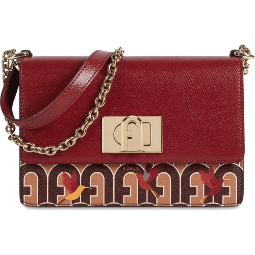 Женская сумка кросс боди Furla 1927 Mini Crossbody 20 Bafkaco бордовая (BAFKACOA.00670089S): Тип ручки На цепочке, Плечевой ремень, Без ручки