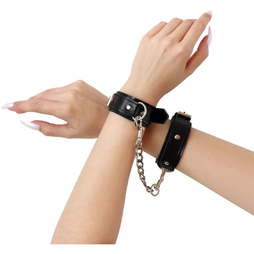 Наручники из экокожи Art of Sex - Handcuffs Emoji, черный