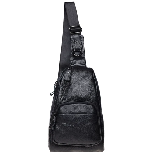 Чоловіча сумка-слінг Borsa Leather чорна (K1029-black)