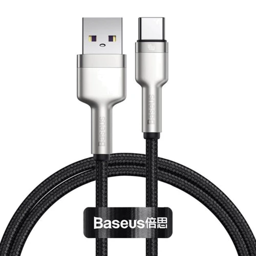 Кабель Baseus USB Cable to USB-C 40W Cafule Metal 1m Black (CATJK-A01)