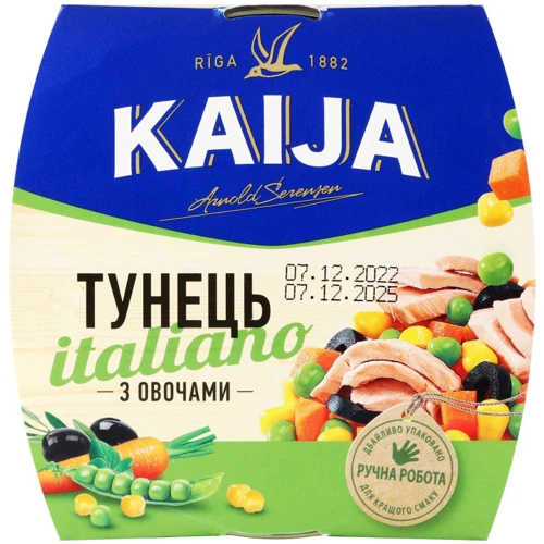 Тунец с овощами Italiano Kaija 185 г (4751007733137)