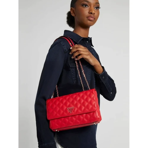 Женская сумка через плечо Guess Cessily Converrtible Xbody Flap красная (HWEV7679210-LIP): Пол Женский