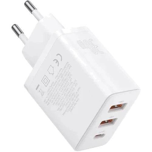 Зарядное устройство Baseus Wall Charger 2xUSB+USB-C Cube Fast Charger 30W Cluster White (P10111402213-00) фото 6