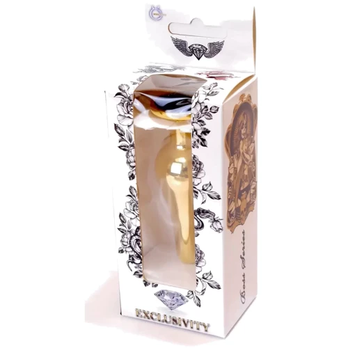 Анальная пробка с кристаллом BOSS of TOYS Boss Series - Jewellery Gold BUTT PLUG Black, BS6400065