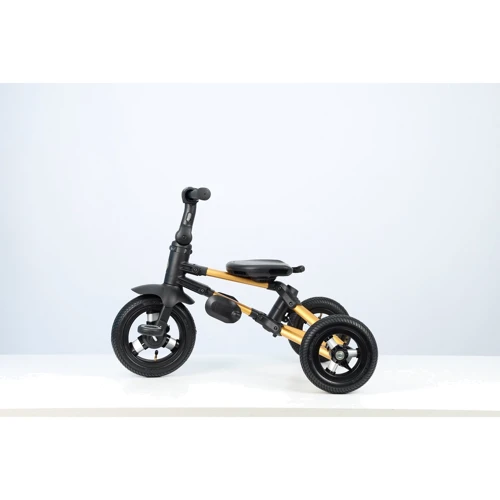 Велосипед складной трехколесный детский QPLAY Nova Pro с надувными колесами Gold Matt - Black фото 7