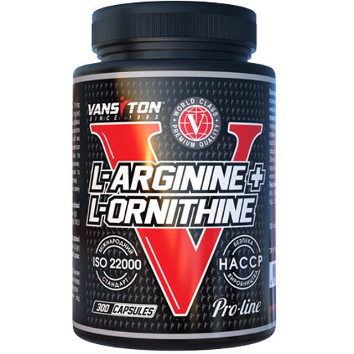 Аминокислота для спорта Vansiton L-Arginine + L-Ornitine 300 Capsules