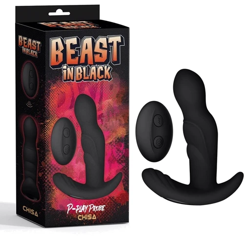 Вибростимулятор простаты с ротацией Chisa Beast in Black P-play Probe