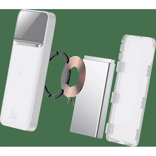 Зовнішній акумулятор Baseus Power Bank 10000mAh Wireless Charger Magnetic 20W White (PPMT-02): Вбудований кабель немає