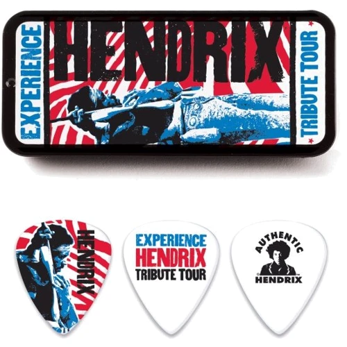 Медиатор Набор медиаторов DUNLOP JHPT09M JIMI HENDRIX TRIBUTE TOUR PICK TIN (MEDIUM)