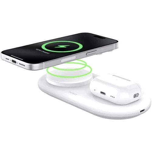 Зарядное устройство Belkin Wireless Charger Magnetic Pad with Qi2 15W White (WIZ021VFWH) for iPhone 16 I 15  I 14 I 13 I 12 series and Apple AirPods: Особенности MagSafe, USB-C