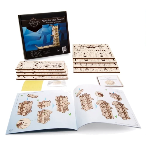 Механічний 3D пазл UGEARS "Модульний Дайс Тауер для настільних ігор" (70069) фото 3