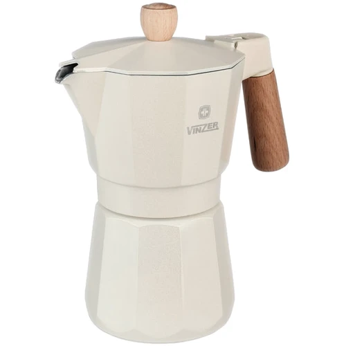Кофеварка гейзерная VINZER Latte Crema 6 чашек (89381): Цвет бежевый