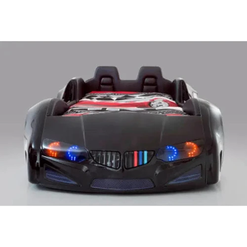 Детская кровать машина BMW VIP черная: Материал пластик