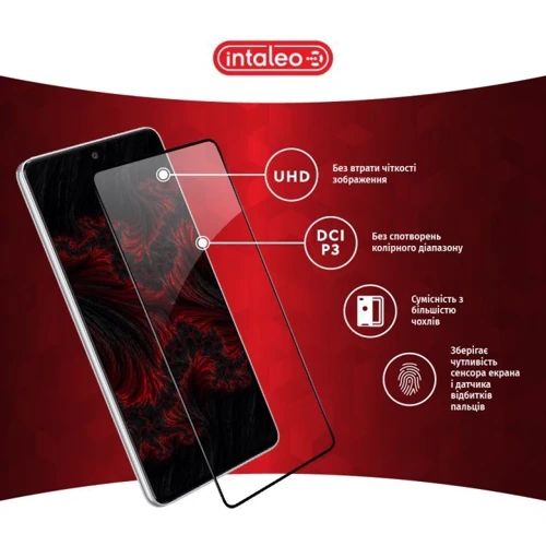 Аксессуар для смартфона Intaleo Tempered Glass Full Glue Black for Samsung A736 Galaxy A73 5G: Материал стекло