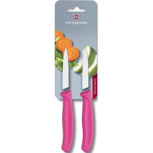 Набір кухонних ножів Victorinox SwissClassic Paring 8см рожевий 2шт (6.7606.L115B)