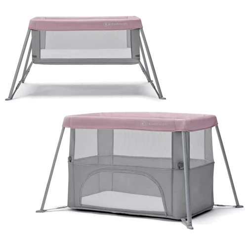 Кровать-манеж 2 в 1 Kinderkraft Movi Pink (KCMOVI00PNK0000): Материал металл