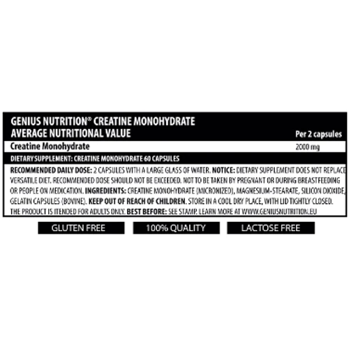 Креатин Genius Nutrition Creatine 60 caps / 30 servings