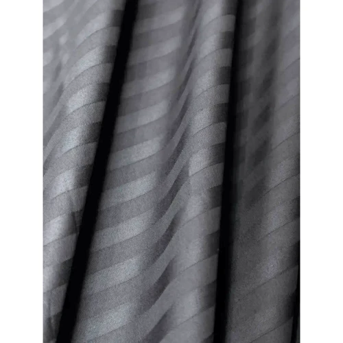 Простирадло LightHouse Sateen Stripe Antracit на гумці страйп-сатин 180х200+25см (603685): Матеріал сатин