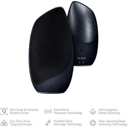 Електронна звукова термощітка для обличчя GESKE Sonic Thermo Facial Brush 6в1 black фото 3