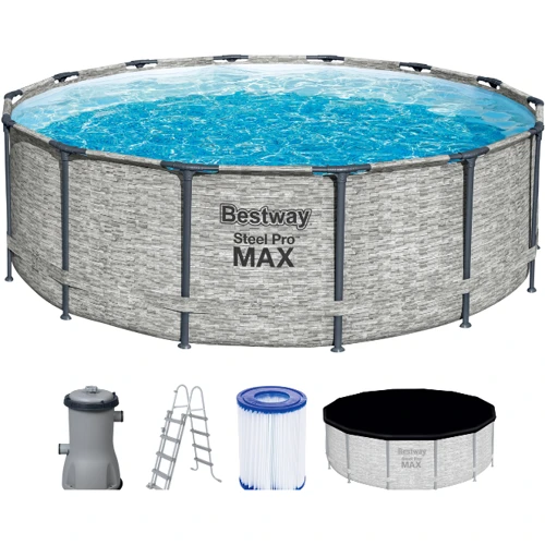 Бассейн Bestway каркасный круглый 427-122 см (5619D) (фильтр-насос, лестница, крышка) фото 1