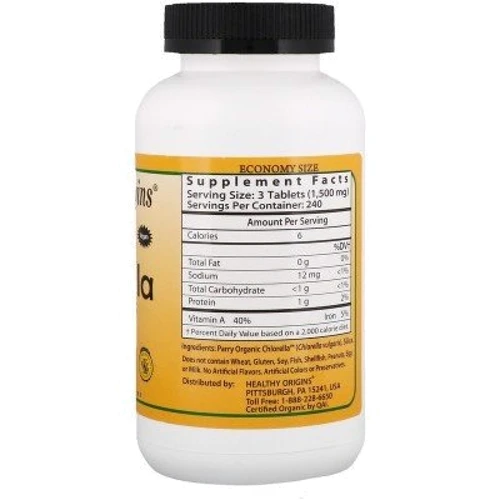 Healthy Origins Organic Chlorella Superfood 500 mg 720 Tabs Хлорелла органик: Форма выпуска Таблетки